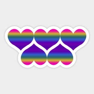 Hearts, Hearts, Hearts - Rainbow Sticker